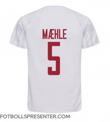 Danmark Joakim Maehle #5 Borta Matchtröja VM 2022 Kortärmad